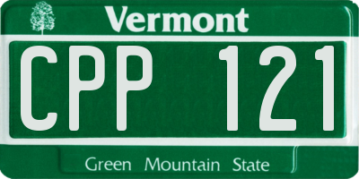 VT license plate CPP121