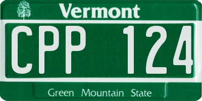 VT license plate CPP124