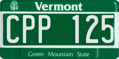 VT license plate CPP125