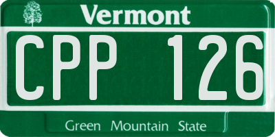 VT license plate CPP126