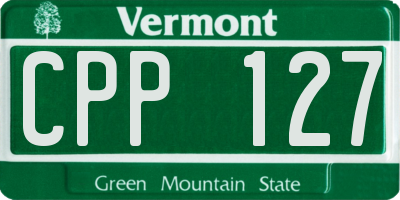 VT license plate CPP127