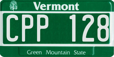 VT license plate CPP128