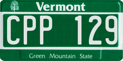 VT license plate CPP129