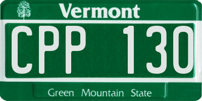 VT license plate CPP130