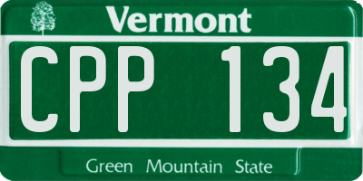 VT license plate CPP134