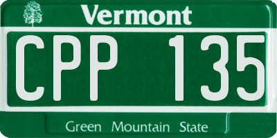 VT license plate CPP135