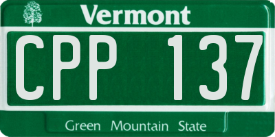 VT license plate CPP137