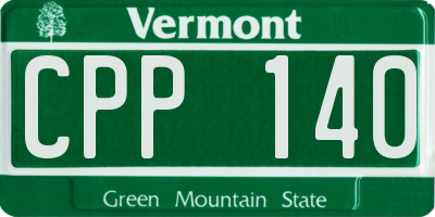 VT license plate CPP140