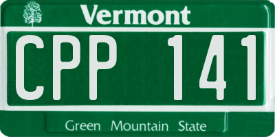 VT license plate CPP141