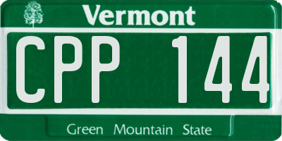 VT license plate CPP144
