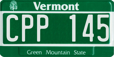 VT license plate CPP145
