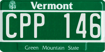 VT license plate CPP146