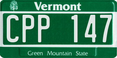 VT license plate CPP147