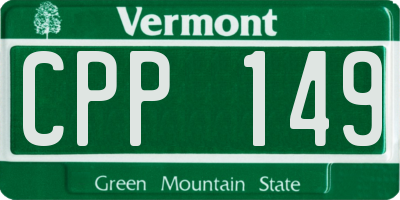 VT license plate CPP149