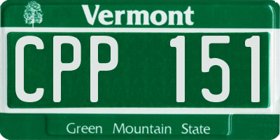 VT license plate CPP151