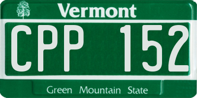 VT license plate CPP152