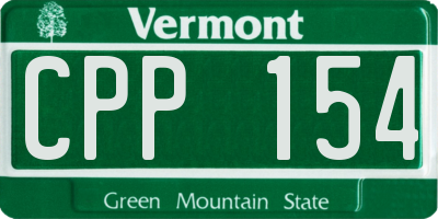 VT license plate CPP154