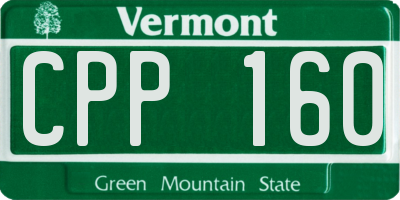 VT license plate CPP160