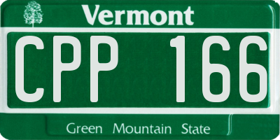 VT license plate CPP166