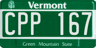 VT license plate CPP167