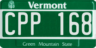 VT license plate CPP168