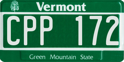 VT license plate CPP172
