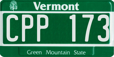 VT license plate CPP173
