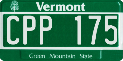 VT license plate CPP175