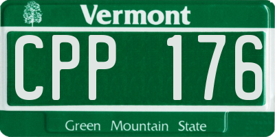 VT license plate CPP176