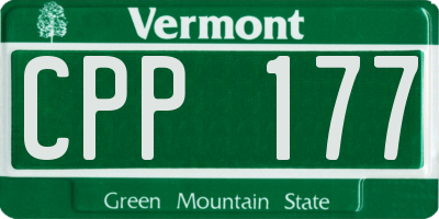 VT license plate CPP177