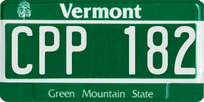 VT license plate CPP182