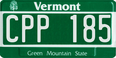 VT license plate CPP185