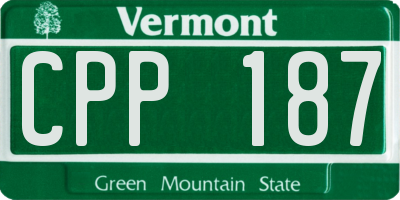 VT license plate CPP187