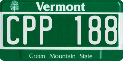 VT license plate CPP188