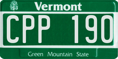 VT license plate CPP190