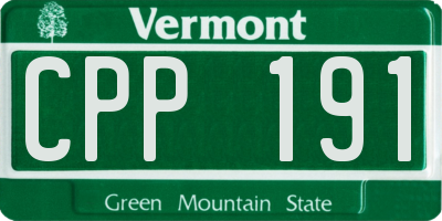 VT license plate CPP191