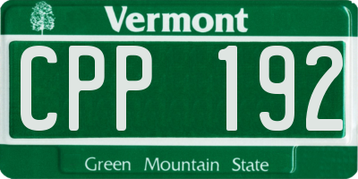 VT license plate CPP192