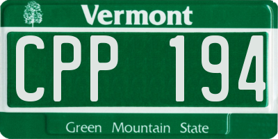 VT license plate CPP194
