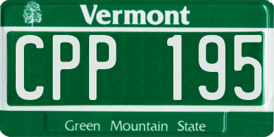 VT license plate CPP195