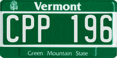 VT license plate CPP196