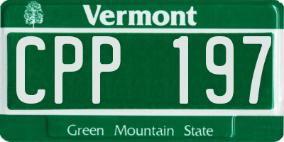 VT license plate CPP197