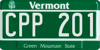 VT license plate CPP201