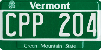 VT license plate CPP204