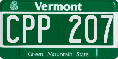 VT license plate CPP207