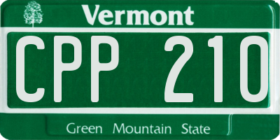 VT license plate CPP210