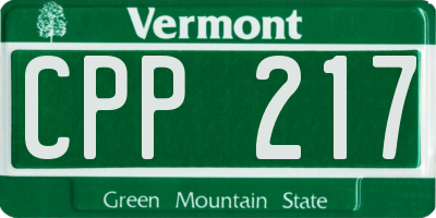 VT license plate CPP217