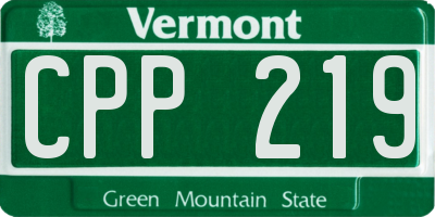 VT license plate CPP219