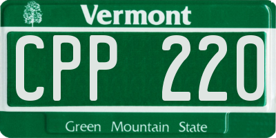 VT license plate CPP220