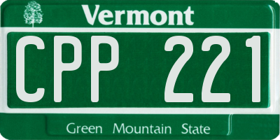 VT license plate CPP221