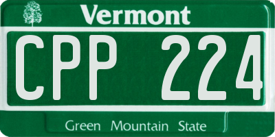 VT license plate CPP224